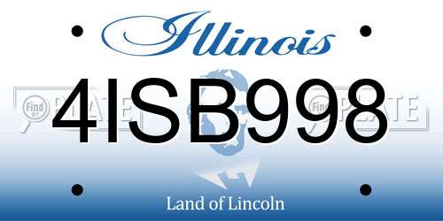 4ISB998 Illinois License Plate