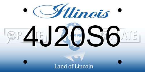 4J20S6 Illinois License Plate