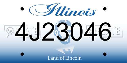 4J23046 Illinois License Plate