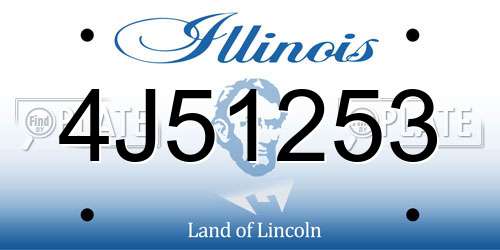 4J51253 Illinois License Plate
