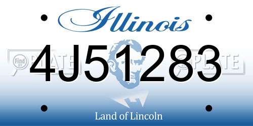 4J51283 Illinois License Plate