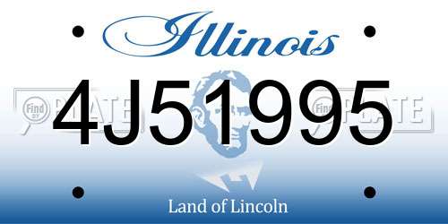 4J51995 Illinois License Plate
