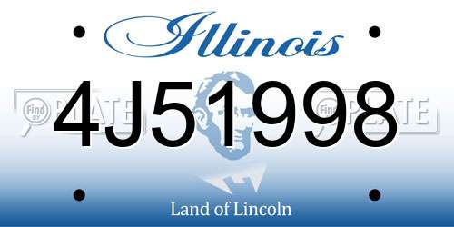 4J51998 Illinois License Plate