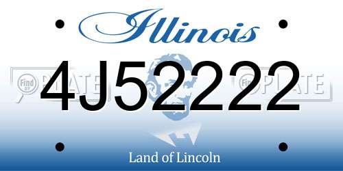 4J52222 Illinois License Plate