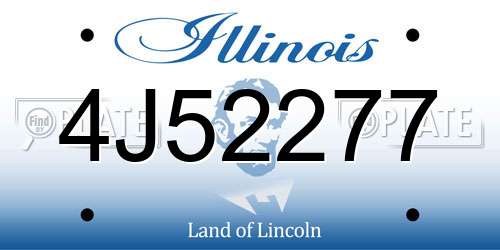 4J52277 Illinois License Plate