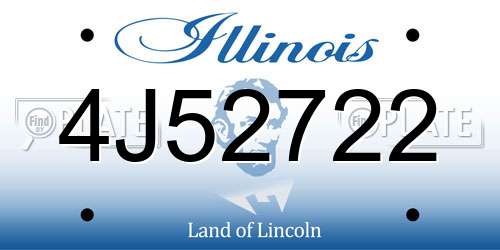 4J52722 Illinois License Plate