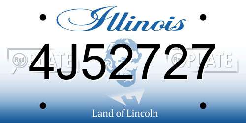 4J52727 Illinois License Plate