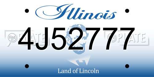 4J52777 Illinois License Plate