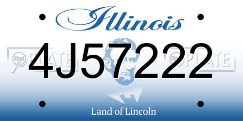4J57222 Illinois License Plate