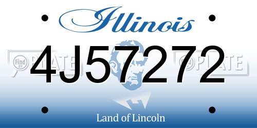 4J57272 Illinois License Plate