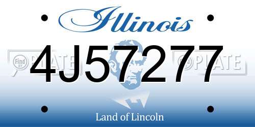 4J57277 Illinois License Plate