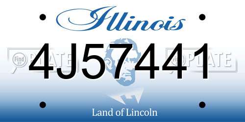 4J57441 Illinois License Plate