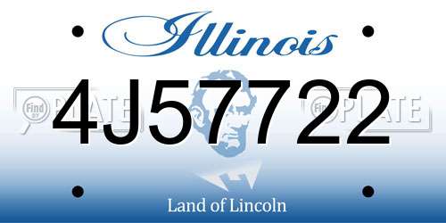 4J57722 Illinois License Plate