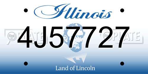 4J57727 Illinois License Plate