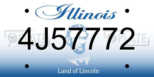 4J57772 Illinois License Plate