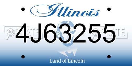 4J63255 Illinois License Plate
