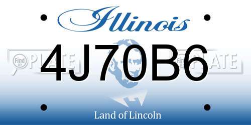 4J70B6 Illinois License Plate