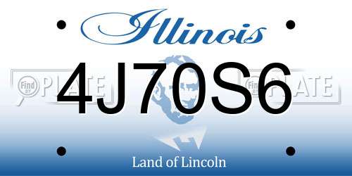 4J70S6 Illinois License Plate