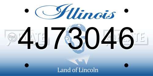 4J73046 Illinois License Plate