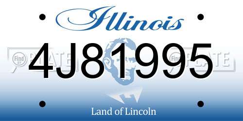 4J81995 Illinois License Plate