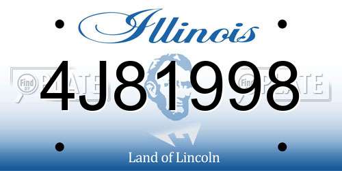 4J81998 Illinois License Plate
