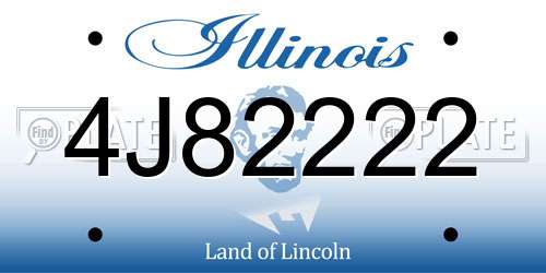 4J82222 Illinois License Plate