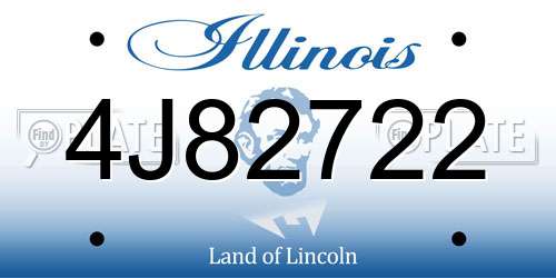 4J82722 Illinois License Plate