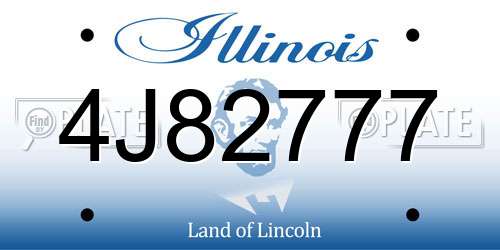4J82777 Illinois License Plate