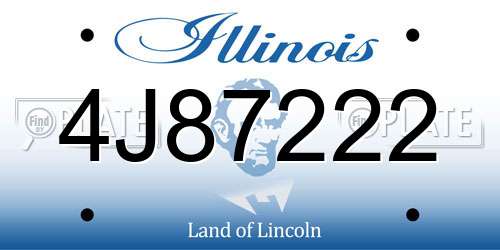 4J87222 Illinois License Plate