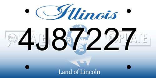 4J87227 Illinois License Plate