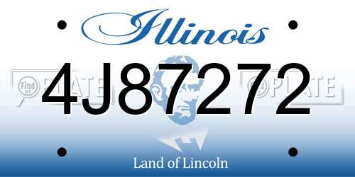 4J87272 Illinois License Plate