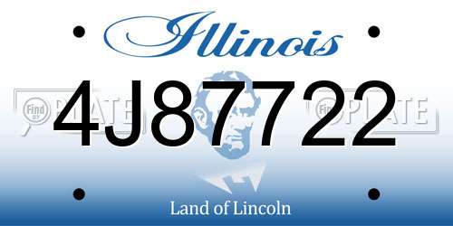4J87722 Illinois License Plate