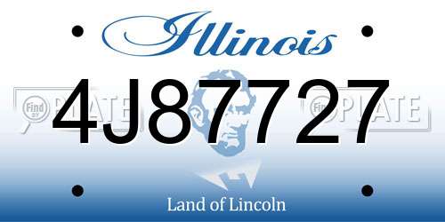 4J87727 Illinois License Plate