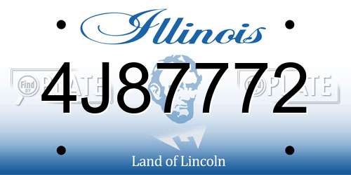 4J87772 Illinois License Plate