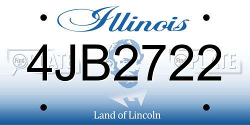4JB2722 Illinois License Plate
