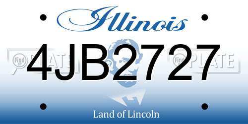 4JB2727 Illinois License Plate