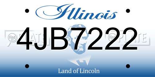 4JB7222 Illinois License Plate