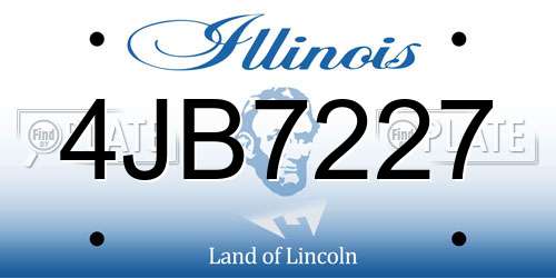 4JB7227 Illinois License Plate
