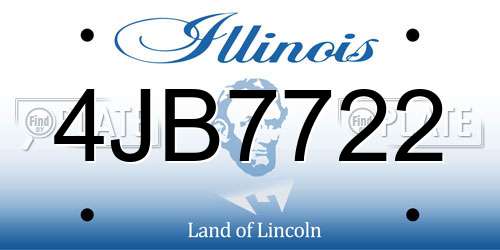 4JB7722 Illinois License Plate