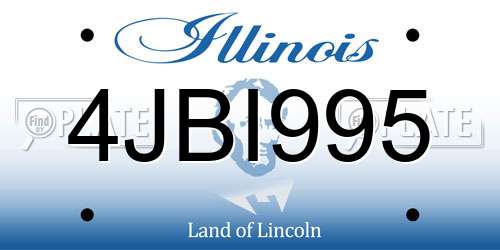 4JBI995 Illinois License Plate
