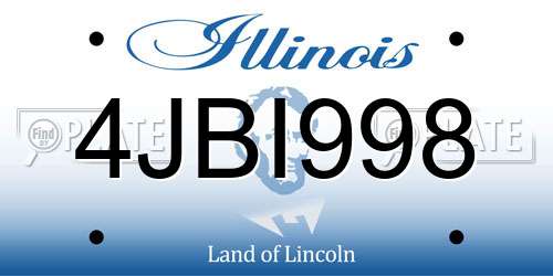 4JBI998 Illinois License Plate