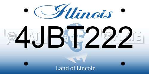 4JBT222 Illinois License Plate