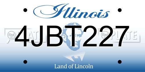4JBT227 Illinois License Plate