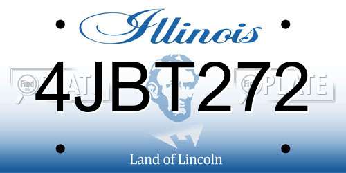 4JBT272 Illinois License Plate