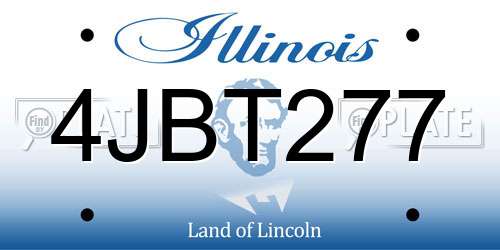 4JBT277 Illinois License Plate