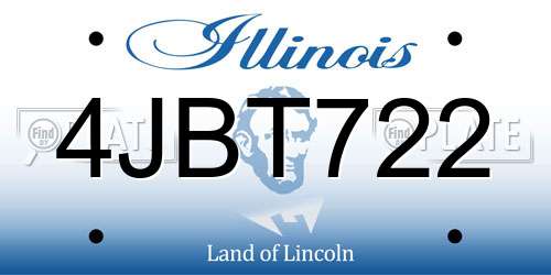 4JBT722 Illinois License Plate