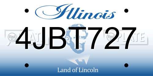 4JBT727 Illinois License Plate