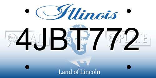 4JBT772 Illinois License Plate
