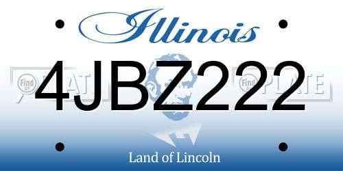 4JBZ222 Illinois License Plate