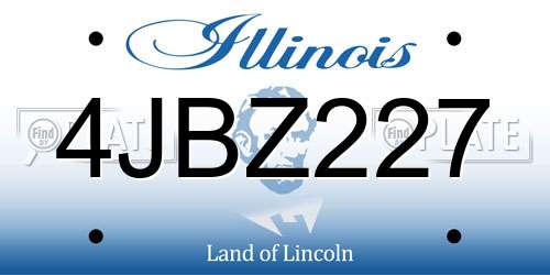4JBZ227 Illinois License Plate
